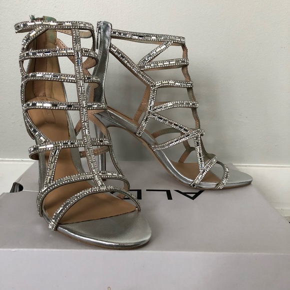 Aldo silver mirrored cage heels 💃🏻 - Picture 1 of 3